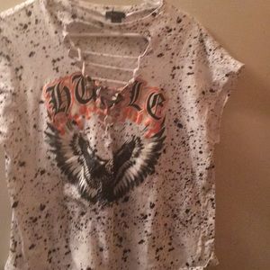 white top with black dots. from rue21